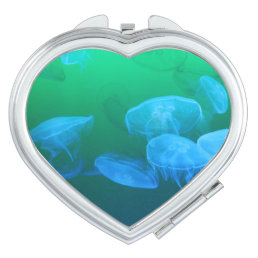 Cool Jellyfish Green Blue Gradient Compact Mirror