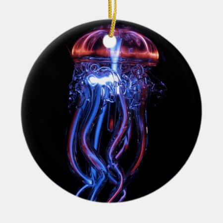 Cool Jellyfish Luminous Light Phenomeno Ceramic Ornament