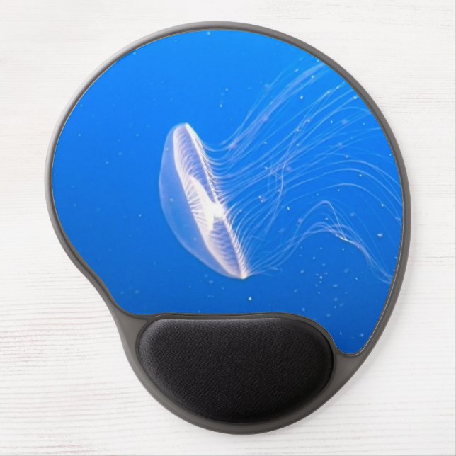 Cool Jellyfish Tentacles Bright Blue Water Gel Mouse Pad (Front)