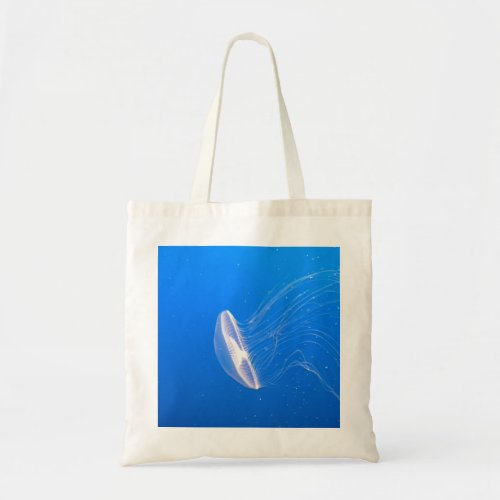 Cool Jellyfish Tentacles Bright Blue Water Tote Bag