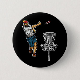 Cool Jesus Disc Golf Gift Idea Button