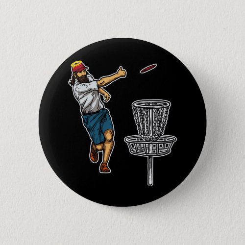 Cool Jesus Disk Golf Gift Idea Button