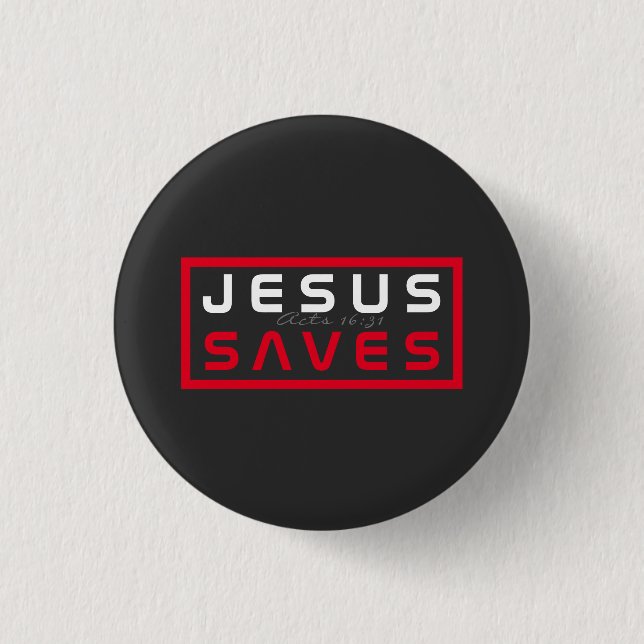 Cool Jesus Saves Button (Front)