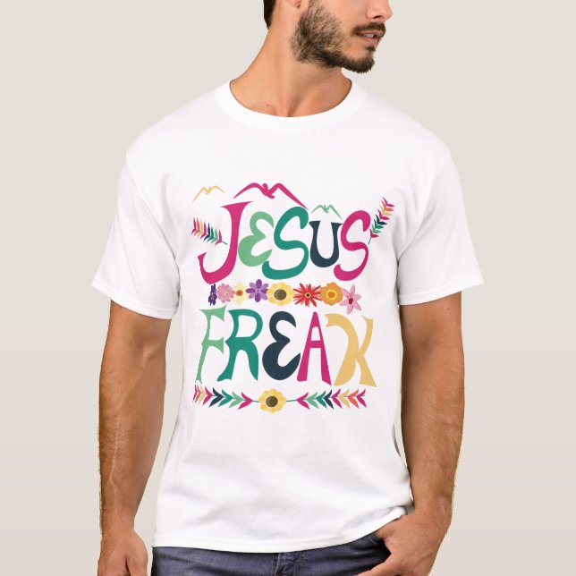 Cool Jesus T-Shirt For Men - Jesus Freak (Front)