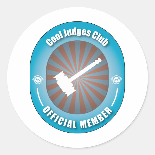 Cool Judges Club Classic Round Sticker (Front)