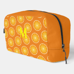 Cool Juicy Orange yellow fruit slices Monogram Dopp Kit