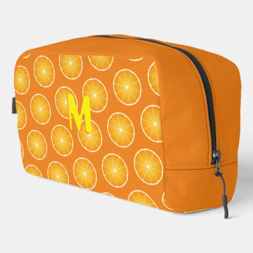 Cool Juicy Orange yellow fruit slices Monogram Dopp Kit