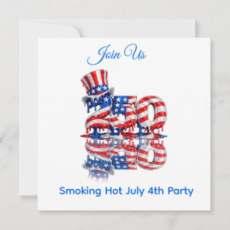 Cool July 4th celebration Key Chain Invitation