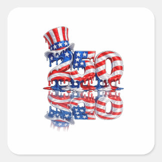 Cool July 4th celebration Key Chain Square Sticker