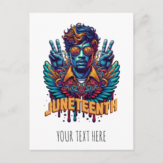 Cool Juneteenth Black History Month Angel Freedom  Postcard (Front)