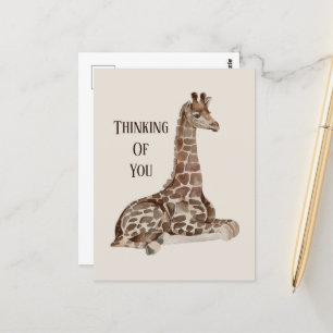 cool jungle giraffe thinking you postcard