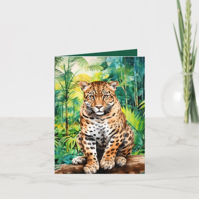 Cool jungle leopard lovers  note card (Front)