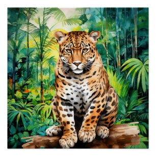 Cool jungle leopard lovers poster