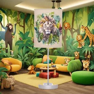 Cool jungle lion lovers table lamp