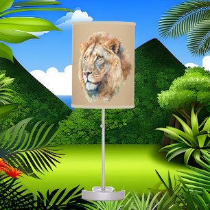 Cool jungle lion lovers table lamp