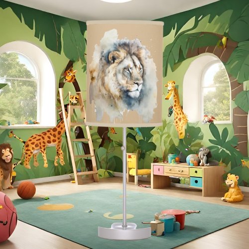 Cool jungle lion lovers table lamp