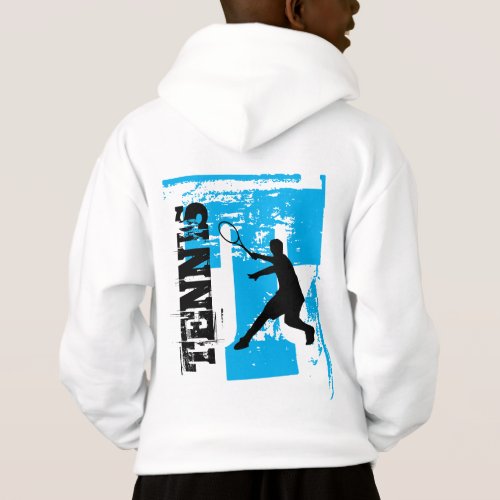 Cool junior tennis player pullover hoodie for kids
