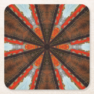 Cool Kaleidoscope View of Industry Square Paper Coaster