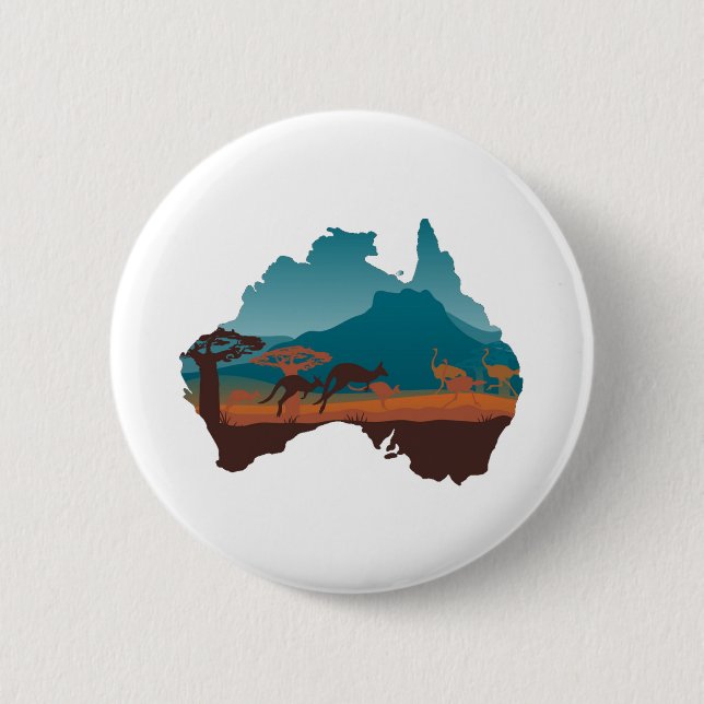 Cool Kangaroo Australia travel Support Australia Button (Front)
