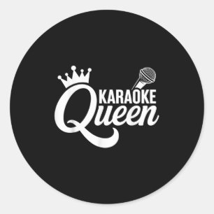 Cool Karaoke Art For Women Girls Singing Music Kar Classic Round Sticker