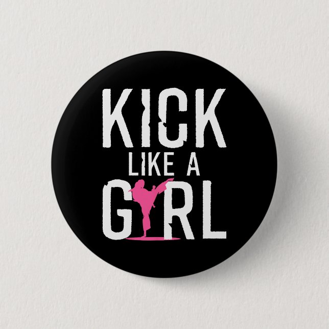Cool Karate Gift Kickboxing Karate Lover Taekwondo Button (Front)