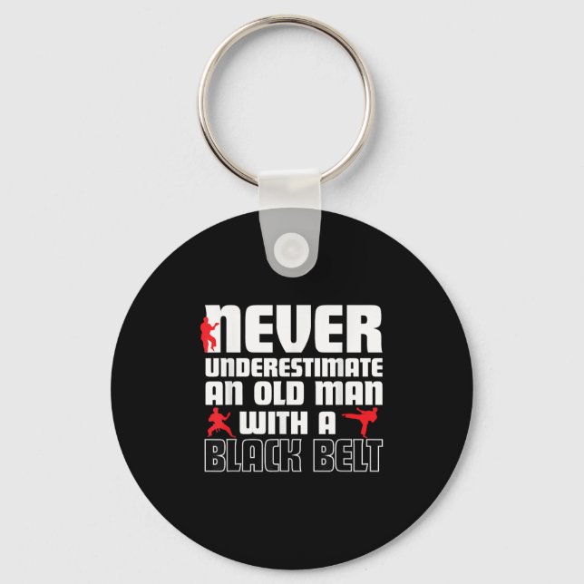 Cool Karate Humor Shirt For Men. Funny Martial Art Keychain (Front)
