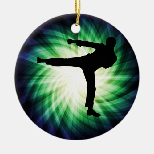 Cool Karate Kick Ceramic Ornament