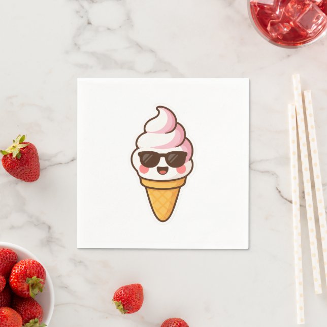 Cool Kawaii Ice Cream Napkins (Insitu)
