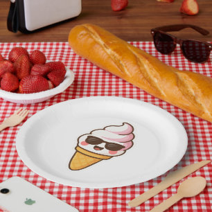 Cool Kawaii Ice Cream Paper Plates