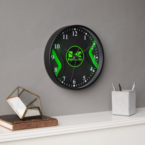 Cool Kawasaki Clock Green Grey