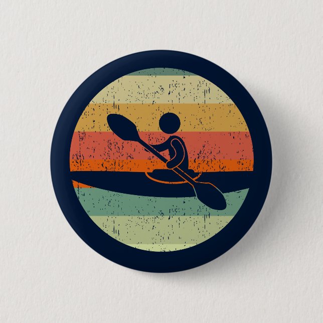 Cool Kayak Sunset Button (Front)