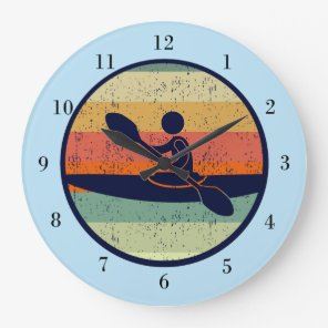 Cool Kayak Sunset Large Clock