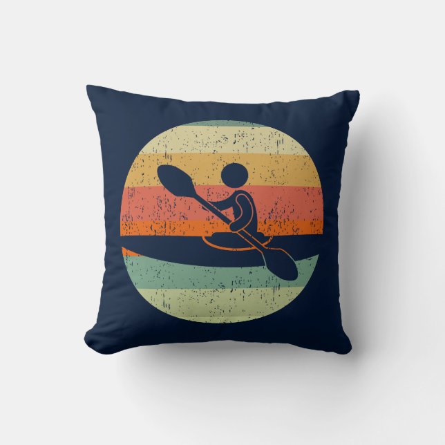 Cool Kayak Sunset Throw Pillow (Front)