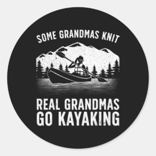 Cool Kayaking For Grandma Mom Kayaker Boating Kaya Classic Round Sticker
