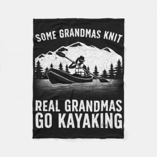 Cool Kayaking For Grandma Mom Kayaker Boating Kaya Fleece Blanket