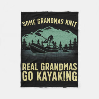 Cool Kayaking For Grandma Mom Kayaker Boating Kaya Fleece Blanket