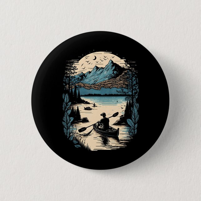 Cool Kayaking Outdoor Unique Kayak Boating Button (Front)