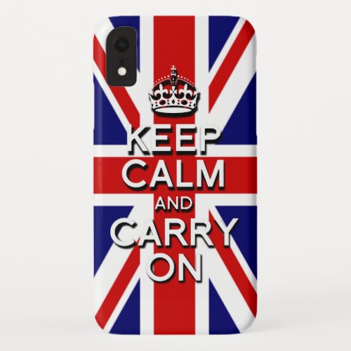 Cool keep calm on uk flag iPhone XR case
