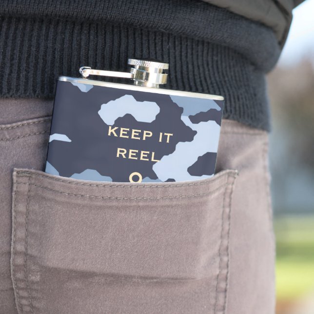 COOL KEEP IT REEL FISHING FATHER'S DAY CAMO FLASK | Zazzle