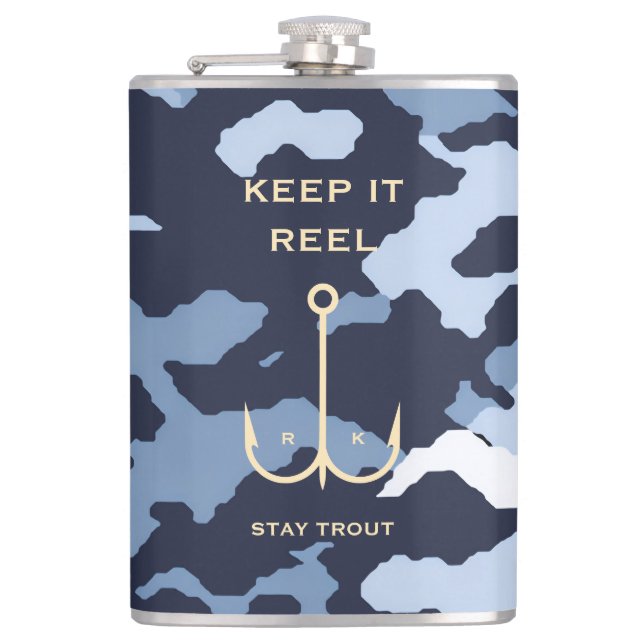 COOL KEEP IT REEL FISHING FATHER'S DAY CAMO FLASK (Front)