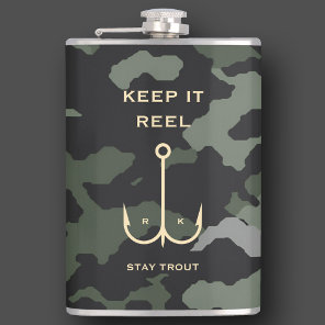 COOL KEEP IT REEL FISHING FATHER'S DAY CAMO FLASK