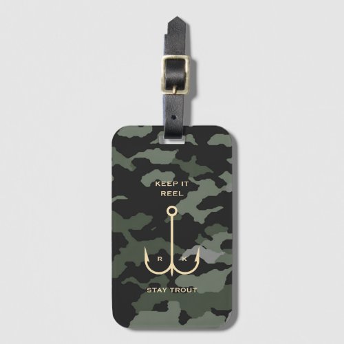 COOL KEEP IT REEL FISHING FATHERS DAY CAMO LUGGAGE TAG