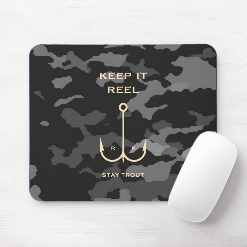 Cool Keep it Reel Fishing Funny Fathers Day Camo Mouse Pad