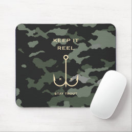Cool Keep it Reel Fishing Funny Father&#39;s Day Camo Mouse Pad