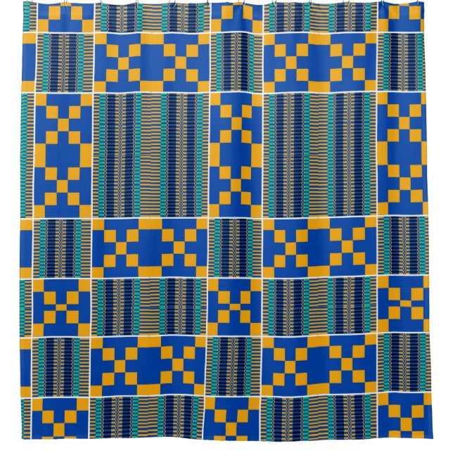 Cool Kente Design Shower Curtain (Front)