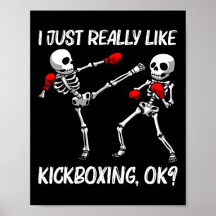 Cool Kickboxing Design For Men Women Kickbox Sport Poster
