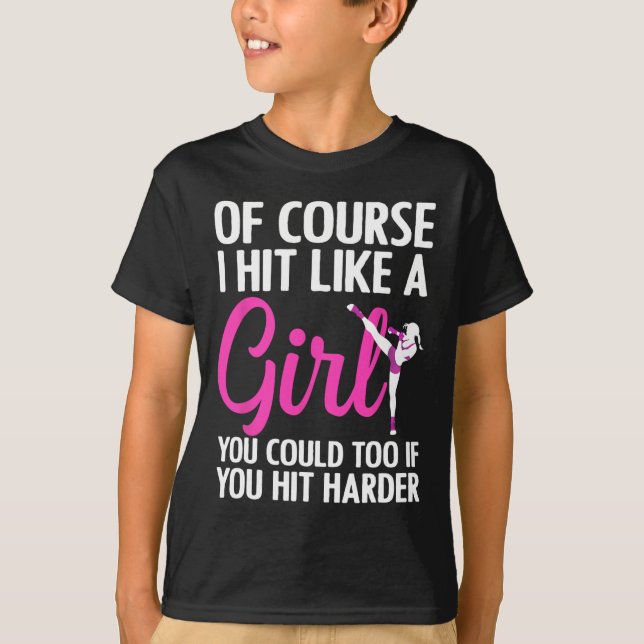 Cool Kickboxing For Women Girls Taekwondo Karate K T-Shirt (Front)