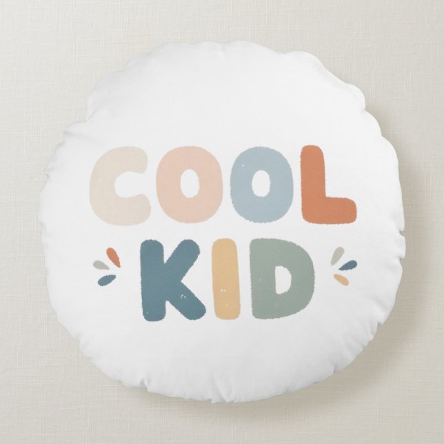 Cool Kid  Round Pillow (Front)