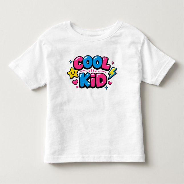 Cool Kid Y2K Toddler Graphic T-Shirt (Front)