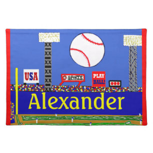 Cool Kids Baseball Placemat Made in USA Sport Gift